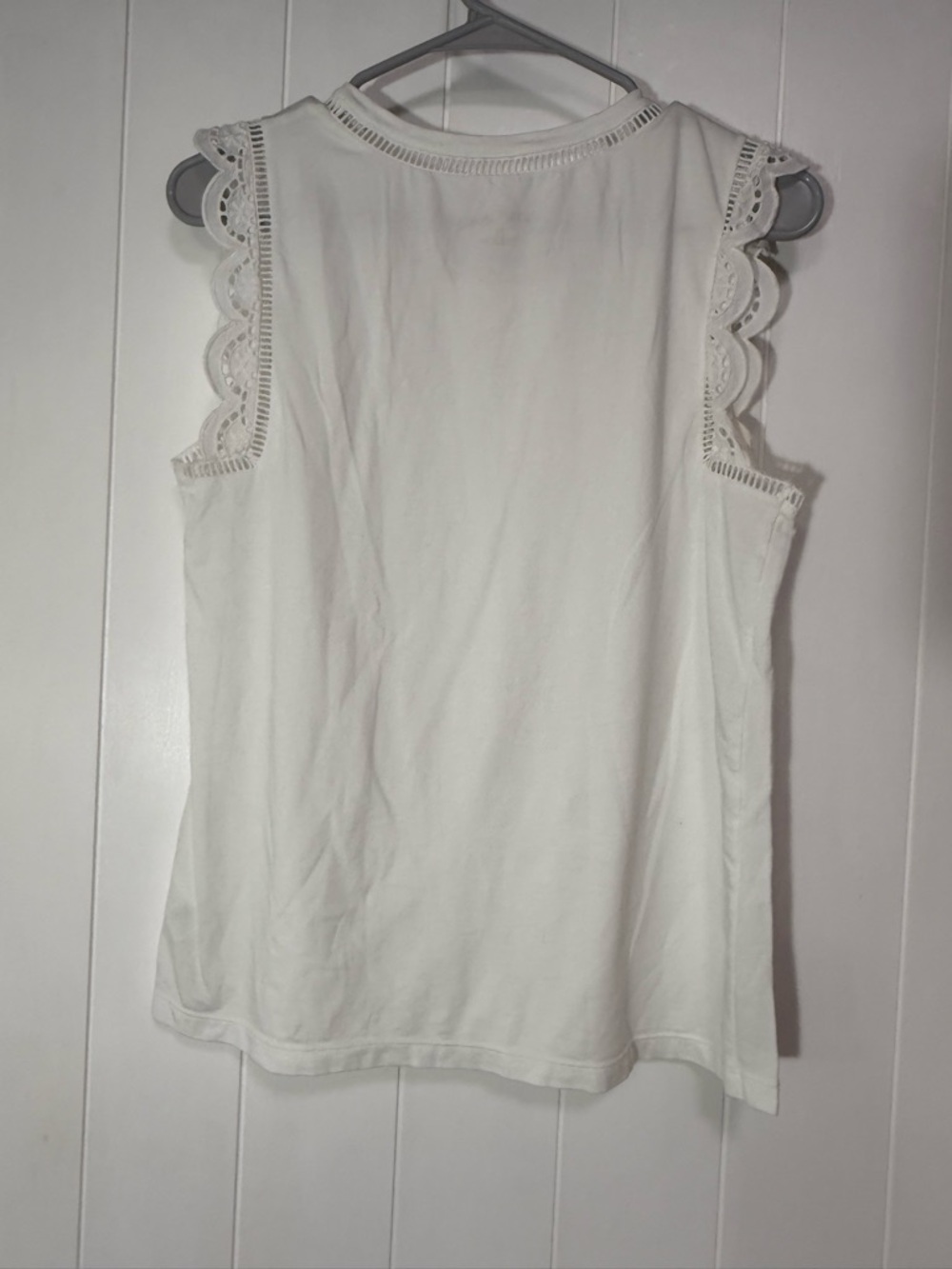 Lilly Pulitzer White Eyelet-Trim Sleeveless Tank - Picture 6 of 7